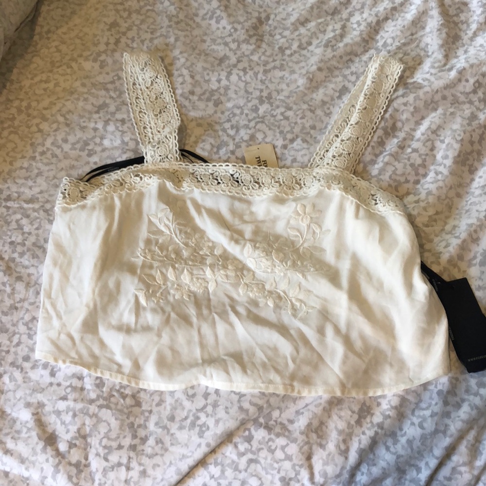 White cotton crop top